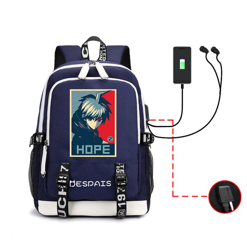 Projectile On Breaking Anime Neutral Solid Color Oxford Backpack Men'S Business Multifunctional Usb Large Capacity Backpack