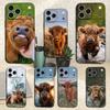 Süße Hochlandkuh Für iPhone 13,17,11,12,16,14,15,Plus,Pro Max,XS,X,XR,SE,Mini,8,7,Weiche Silikon Schwarze Handyhülle