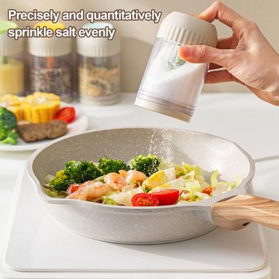 Salt Dispenser 0.5g Portion Control Spice Shaker with Airtight Lid One-Press Quantitative Seasoning Jar Ergonomic Kitchen Tool for Healthy Cooking