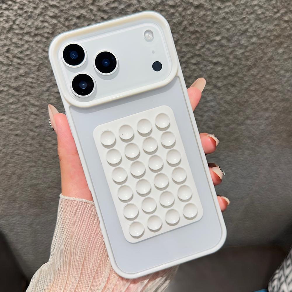 3D Suction Cup Candy Color Phone Case For iPhone 17 16 15 14 Pro Max Air 16e 11 12 13 7 8 Plus XS XR X SE Shockproof Clear Cover