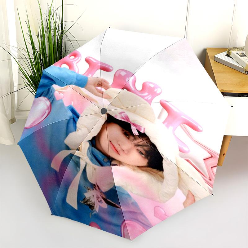 Harmony Diversity: Through Style Folding Umbrella Portable 8 Paraphenoid Bones Outdoor Three Folds Travel