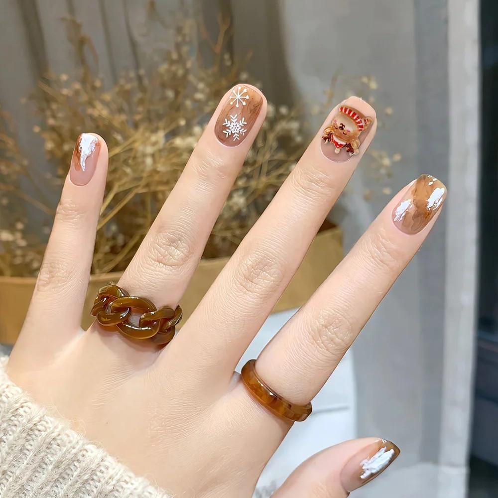 30Pcs/set Cartoon 3D Christmas Nail Decoration Santa Claus Snowflake Elk Cute Snowman Nail Art Charm for DIY Accessories