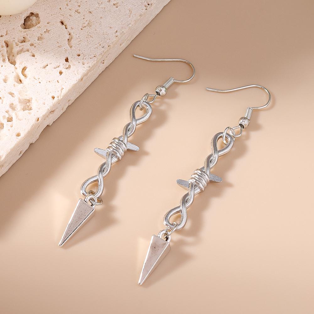 Fashion Alloy Rivet Drop Earrings for Women Men Metal Punk Dangle Earrings Hip Hop Jewelry Gifts