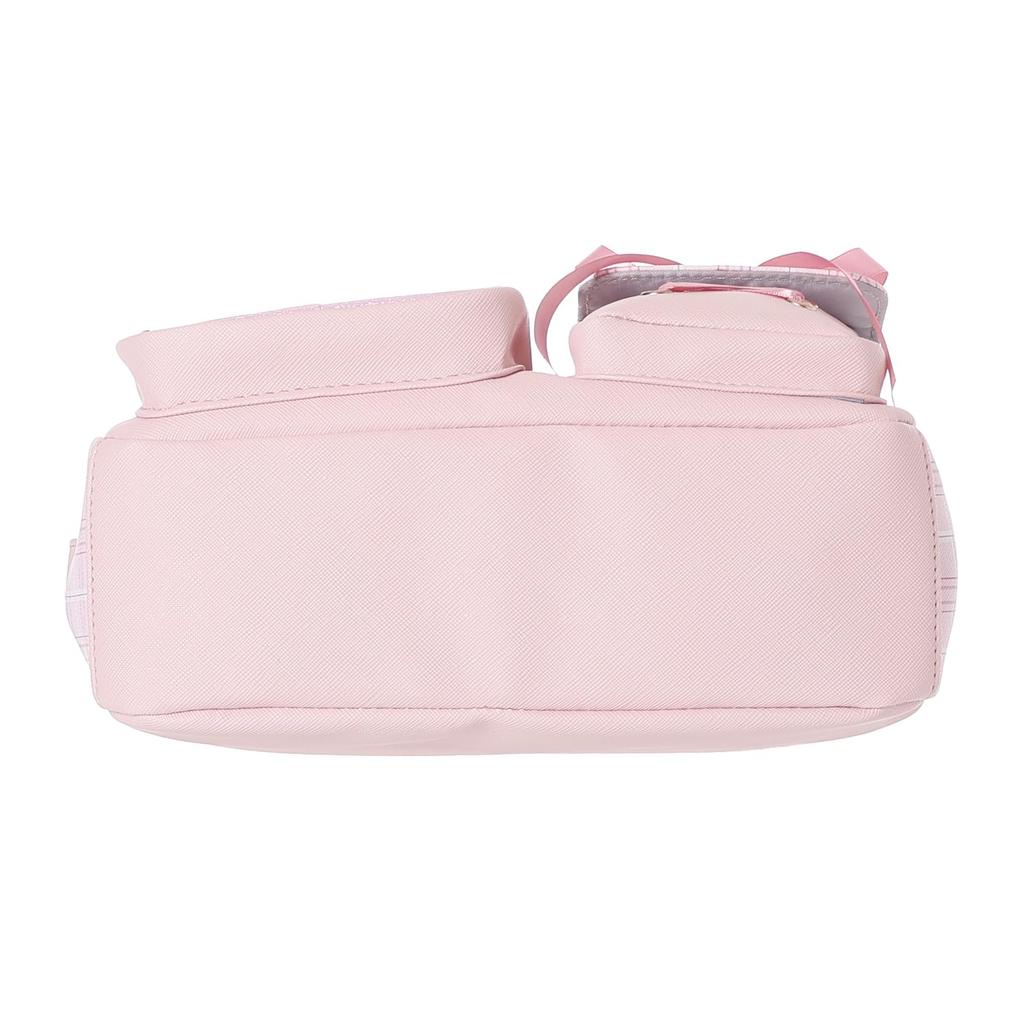 Sanrio Characters Checkered Shoulder Bag with Plush 16 X 22 X Synthetic Leather Toy, 7.5cm, (My Melody)