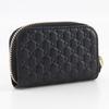 Gucci GG Micro Coin Purse 449896 Zip Around Outlet Black Sima Leather Unisex Used