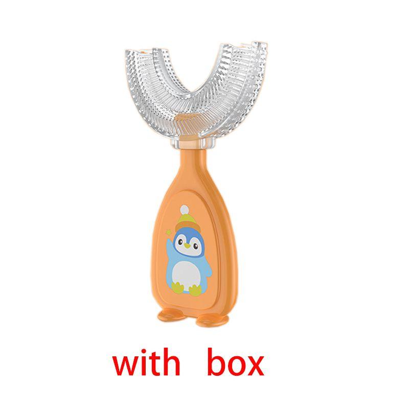 

Children 212y Ushaped Silicone Toothbrush Kid Baby Infant Oral Manual Cleaning Small помаранчевий