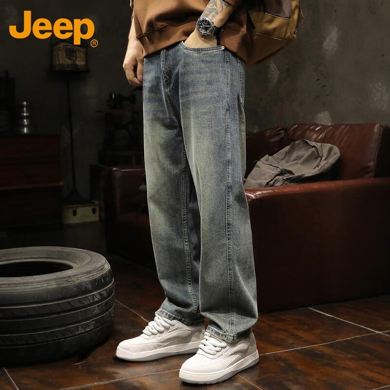 

JEEP Men s Relaxed Straight-Leg Denim Jeans 32