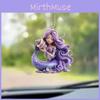 Cute Mermaid Purple Pattern Acrylic Pendant For Christmas Decoration Festival