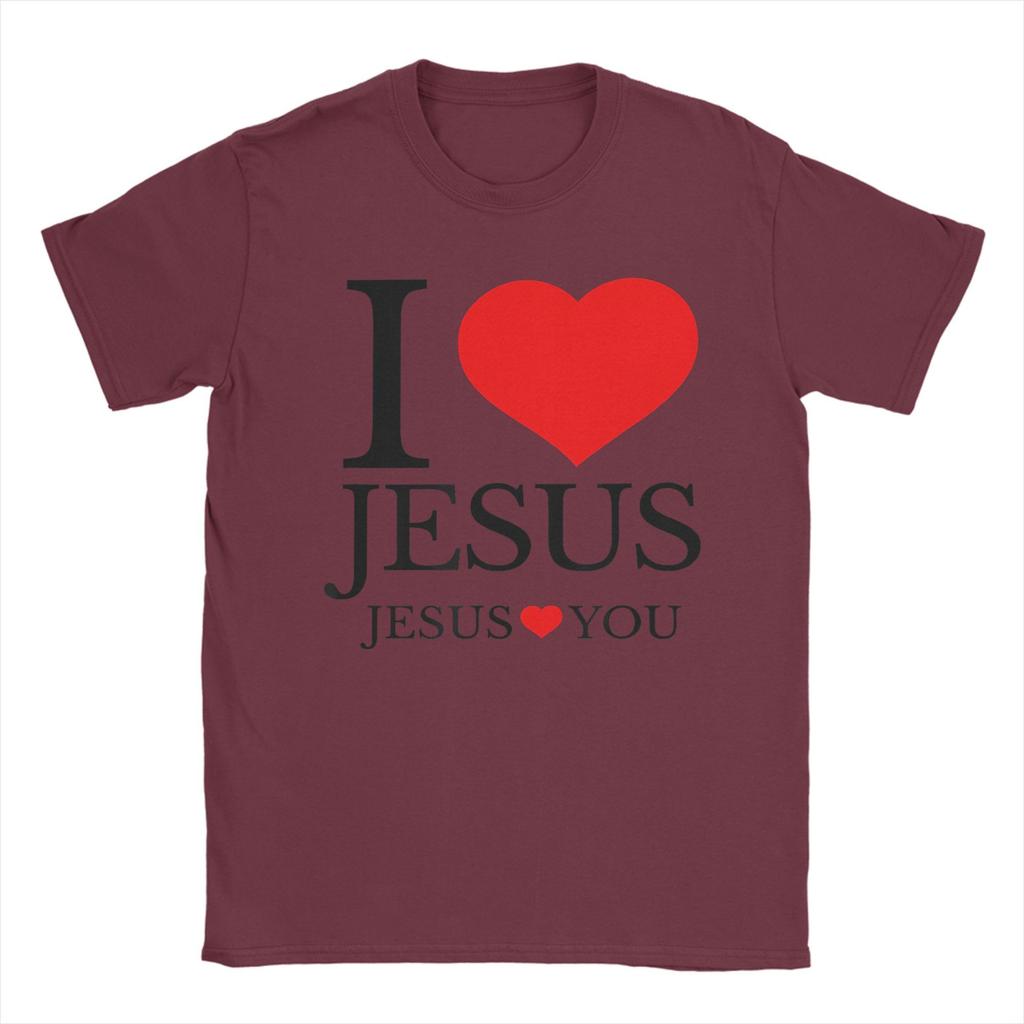 I LOVE JESUS JESUS LOVES YOU CHRISTIAN T Shirt Summer Funny T Shirts Cotton Hipster Tee Shirt For Men Short Sleeve Casual Tees