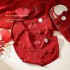 Female Spring and Autumn Year Marriage Red Skin Friendly 10A Antibacterial Extension Crotch Non Trace Stretch Briefs