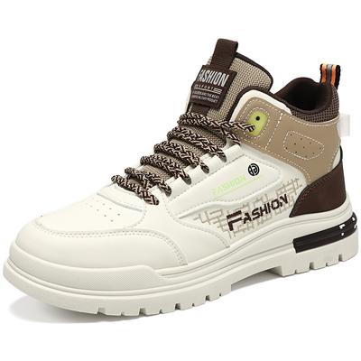Autumn/Winter Men's High Top Sports Shoes Breathable New Design Thick Sole Versatile for Sports Leisure Fashionable Mesh