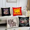 Baby Hippo Moo Deng Pillow Case Square Pillow Bedroom Sofa Leisure Comfort Cushion Car Living Room Home Decoration