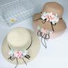 New Lily Flower Shade Straw Hat Small Fresh Versatile Sunscreen Cool Hat Travel Vacation Beach Hat
