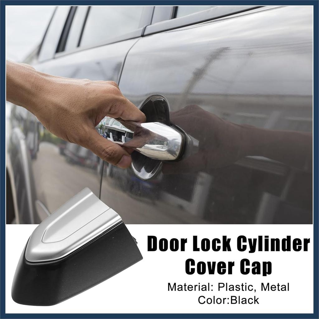 Front Right Door Lock Cylinder Cover Cap Fit for Cadillac ATS - Pack of 1 Black Stylish Design
