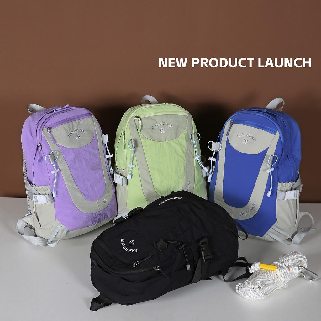 Schoolbag Contrast Sports Retro Lightweight School Bag Student Large Capacity Backpack Outdoor Hiking Mountaineering Computer Backpack