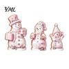 Unique Christmas Tree Hanging 3PCS Snowman Wooden Ornaments, Decorative Cute Festive Figures, Handcrafted Solid Wood Ornaments High-definition