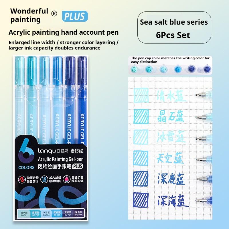 Languo 6/24/36/54/72/90 Colors Acrylic Painting Handbook Pens Multi-Color Gel Pen Student Neutral Pen Writing Marker Stationery