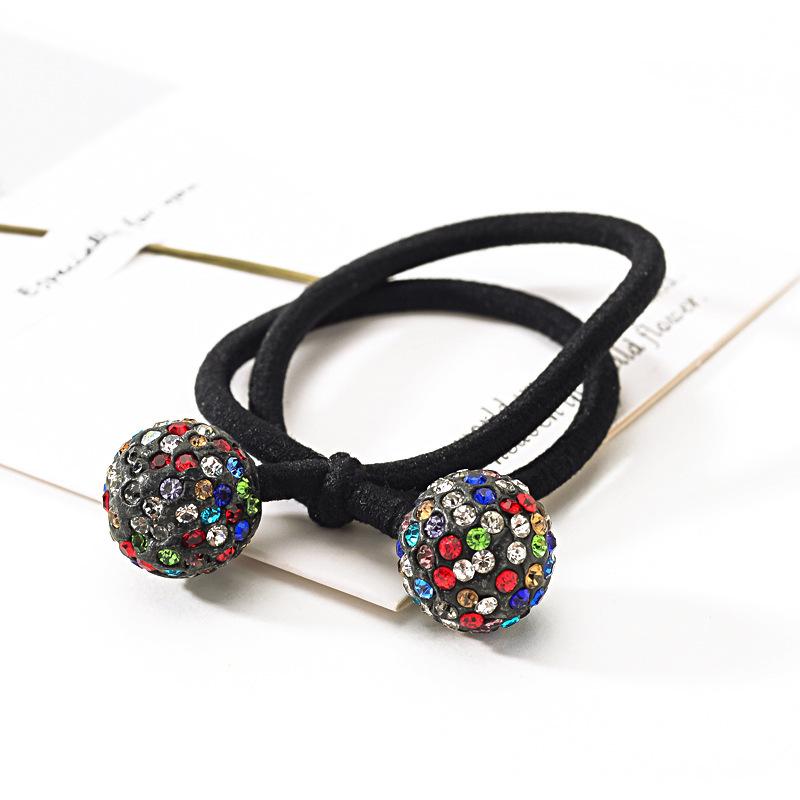 Benzi de Păr cu Bilă de Stras Multicoloră Coreeană două-în-unu Bandă Elastică de Cauciuc Suport Coadă de Cal Elastice de Păr Accesorii de Păr Femei Copii