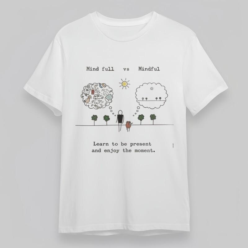 

Women s Oversize Classic T-Shirt Mindful vs Cluttered Thoughts Contrast Tee USA L