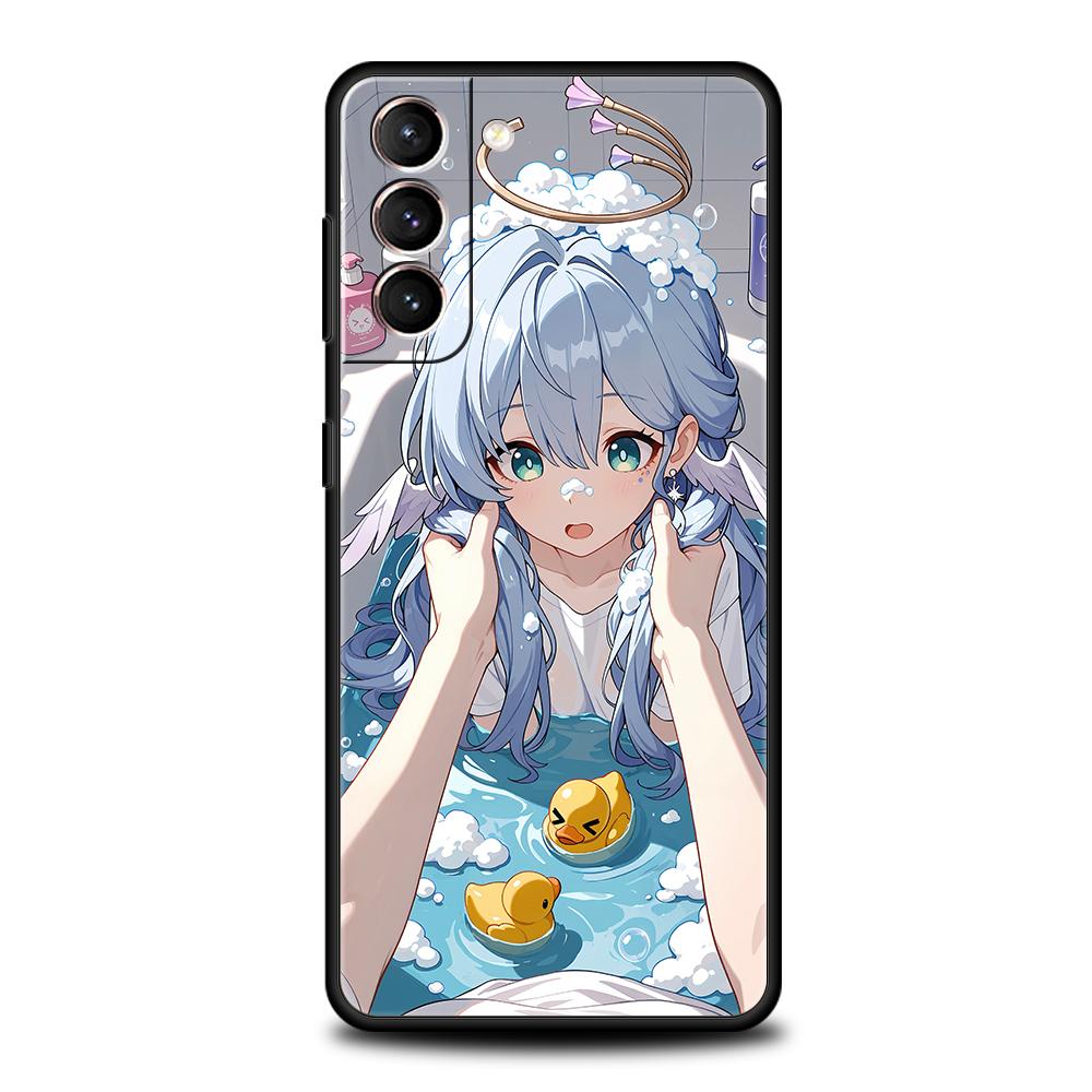 Genshin Impact Lovely Furina Phone Case For Samsung Galaxy S25 Edge S24 S23 S22 Ultra S20 S21 FE 5G S10 S9 Plus S10E Soft Cover