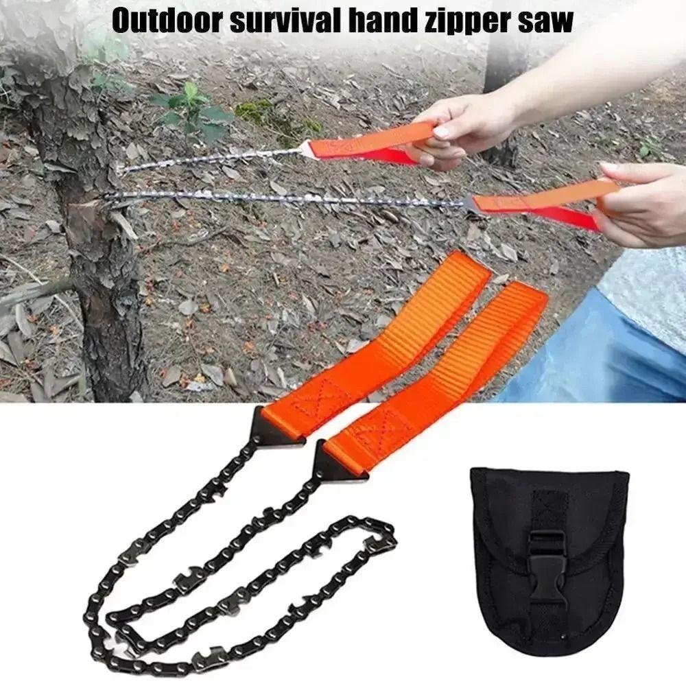 11-33 Teeth Survival Chain Saw With Pouch Pocket Manual Saw Multi Function Saw Emergency Tool