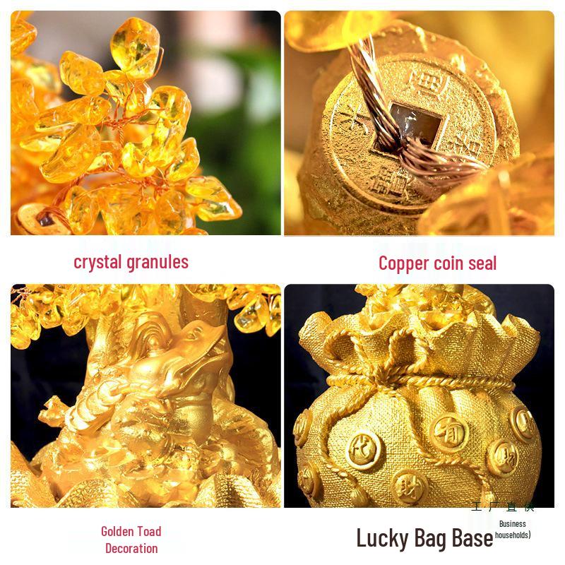 Citrine Money Tree Ornament - Home Decoration for Living Room, Housewarming, New Year, or New Home Opening Gift