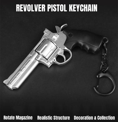 Porte-clés mini pistolet revolver 1:Lot de 4 porte-clés miniatures en forme de pistolet, pendentif décoratif, cadeau pour collection de modèles de fans de l'armée