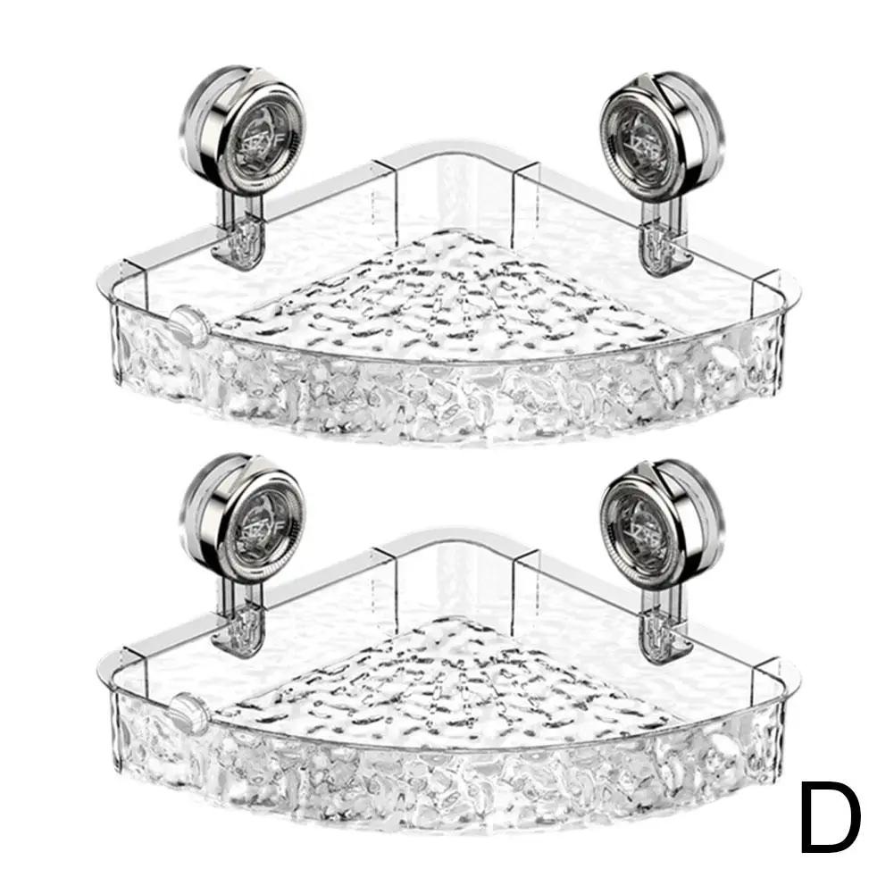 Bathroom Suction Cup Rack Punch-free Wall-mounted Shelf Corner Toilet Storage Triangle Wash Basin Bathroom Rack N9K8