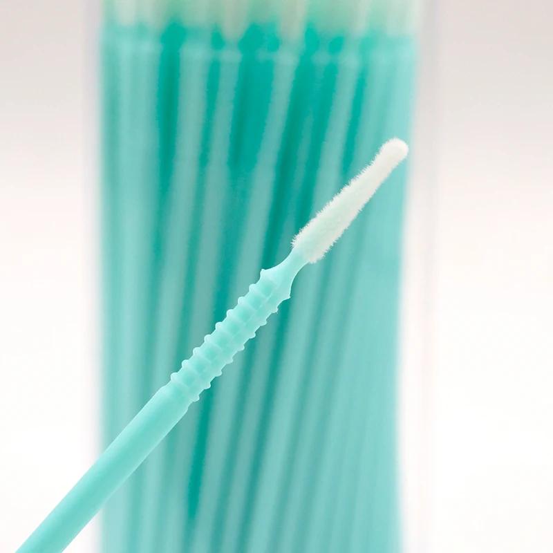New Long Head 100pcs Disposable Makeup Eyelashes Brushes Mint Green Micro Mascara Brush Use for Eyelash Perming