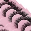 7 Pairs Of Long End-Of-Eye False Eyelashes, Thick Fox Eye, Cat Eye Eyelashes.