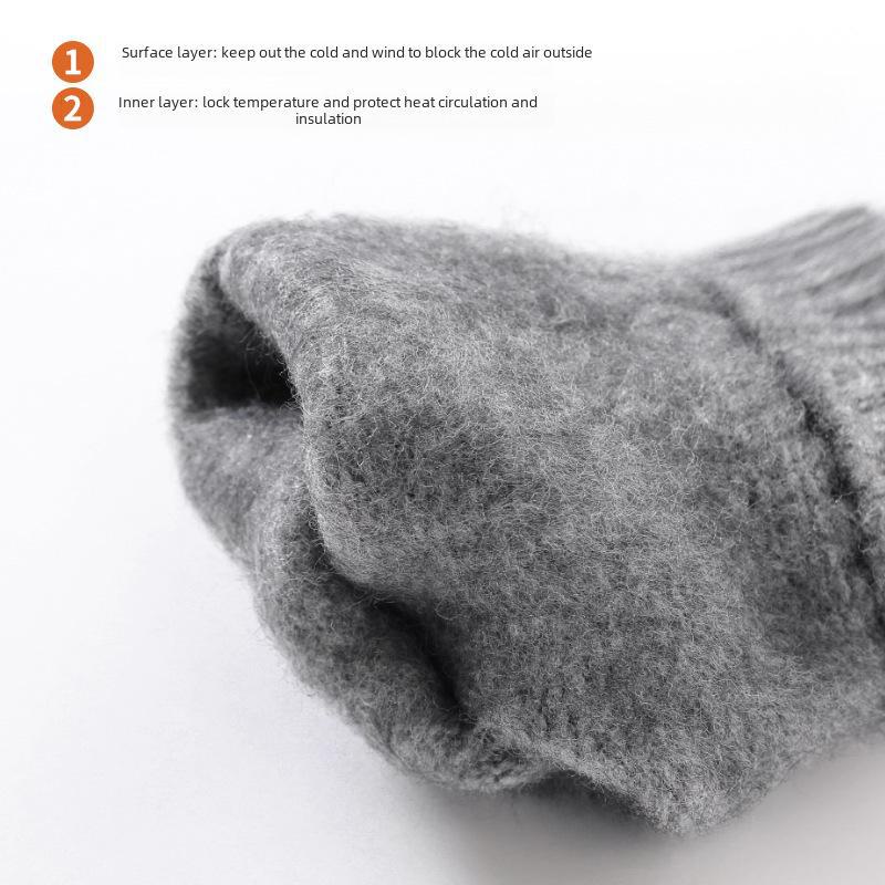 Men's Winter Alpaca Wool Touchscreen Cycling Gloves