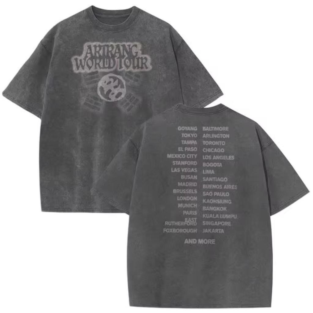 Pop Band 2026 Tour Concert T-shirts Women Men Short Sleeve 100% Cotton Washed T-shirts for Fan Gifts Female Male Clothing