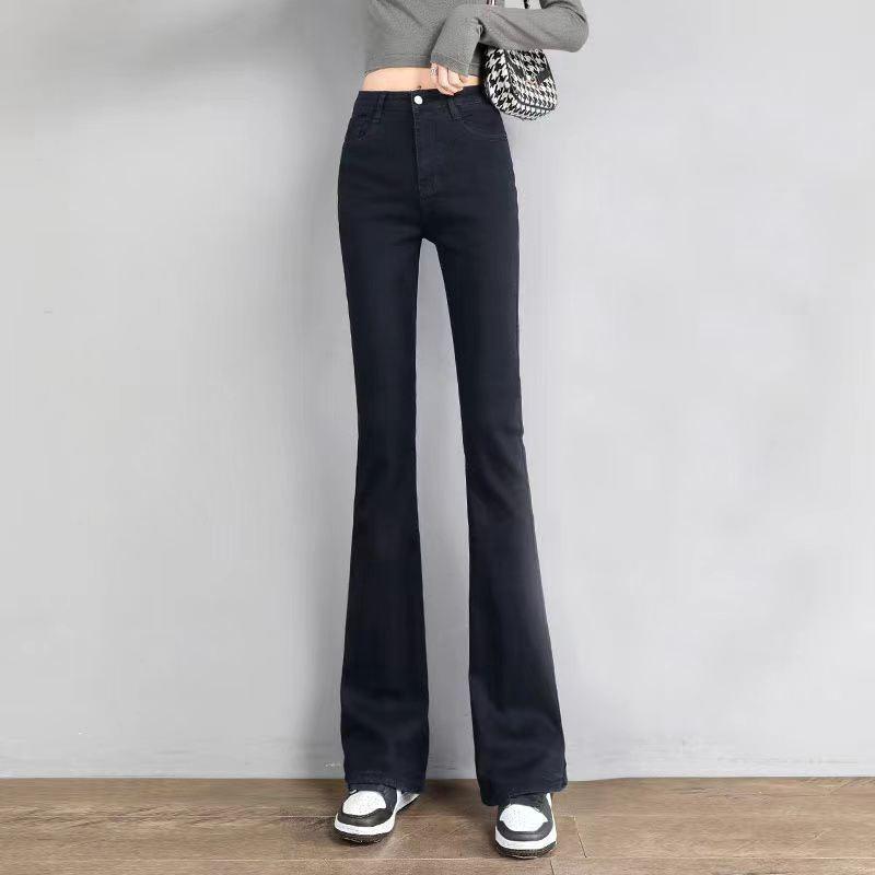 Damen Stretch High Waist Schlaghose Frühlings- und Herbstjeans
