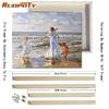 RUOPOTY DIY Frame Seaside Girl DIY Painting By Numbers Figure Oil Painting Wall Art Canvas Painting For Home Decors Diy Gift Art