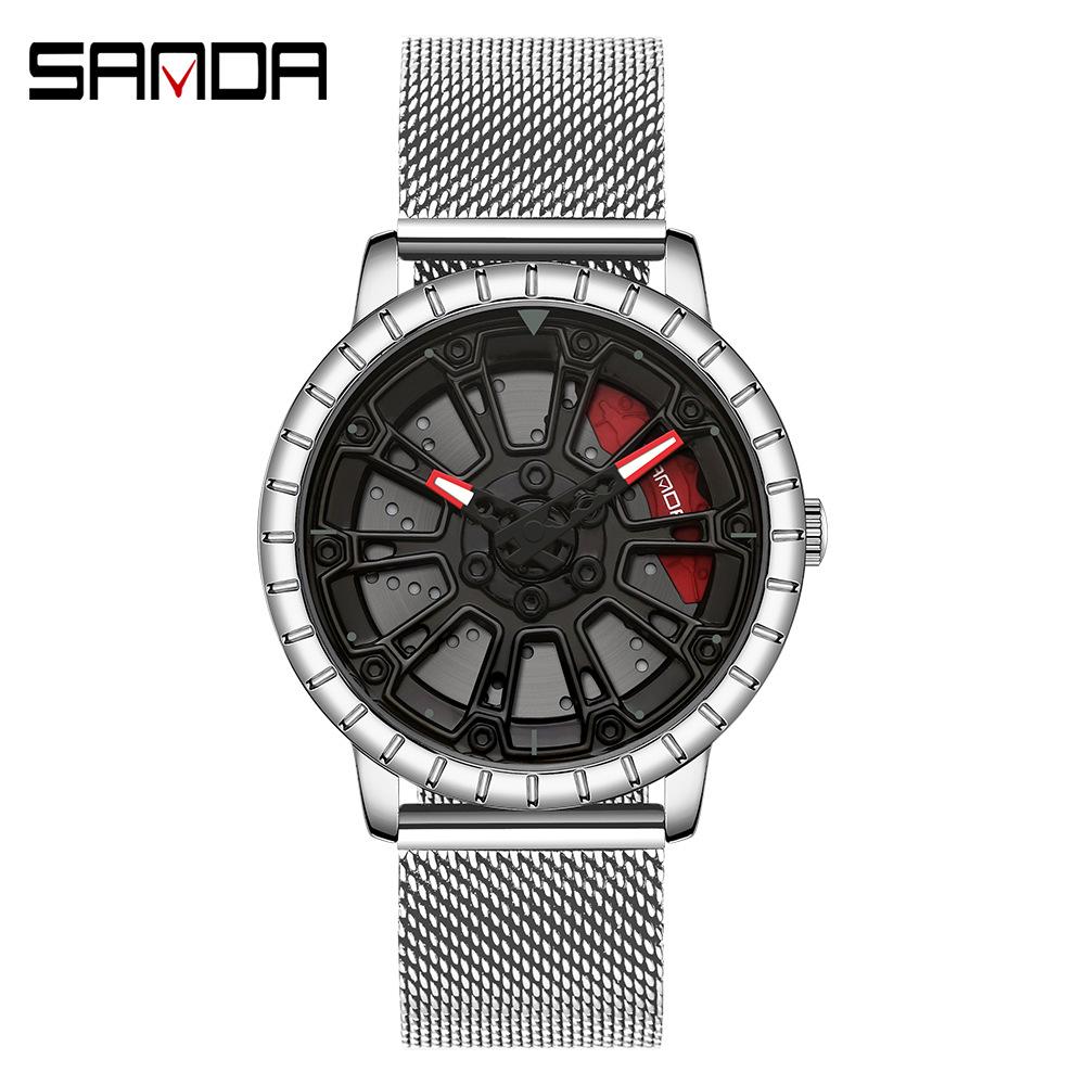 Sanda Meilleure Vente 1088 Montre pour Adolescent: Personnalisé, Cadran Rotatif 3D, Tendance, Quartz Étanche.