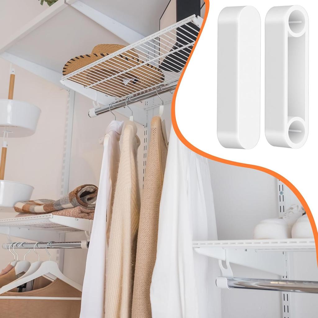 4 Piece Plastic Rod Spacer Caps White Closet Rod End Caps Plastic Wire Shelf End Cap Closet System Parts Accessories Shelf Covers for Wire Shelves