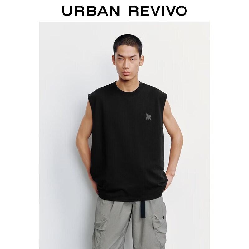 Men s UR2026 Casual Cute Pet Embroidered Cotton Tank Top XS