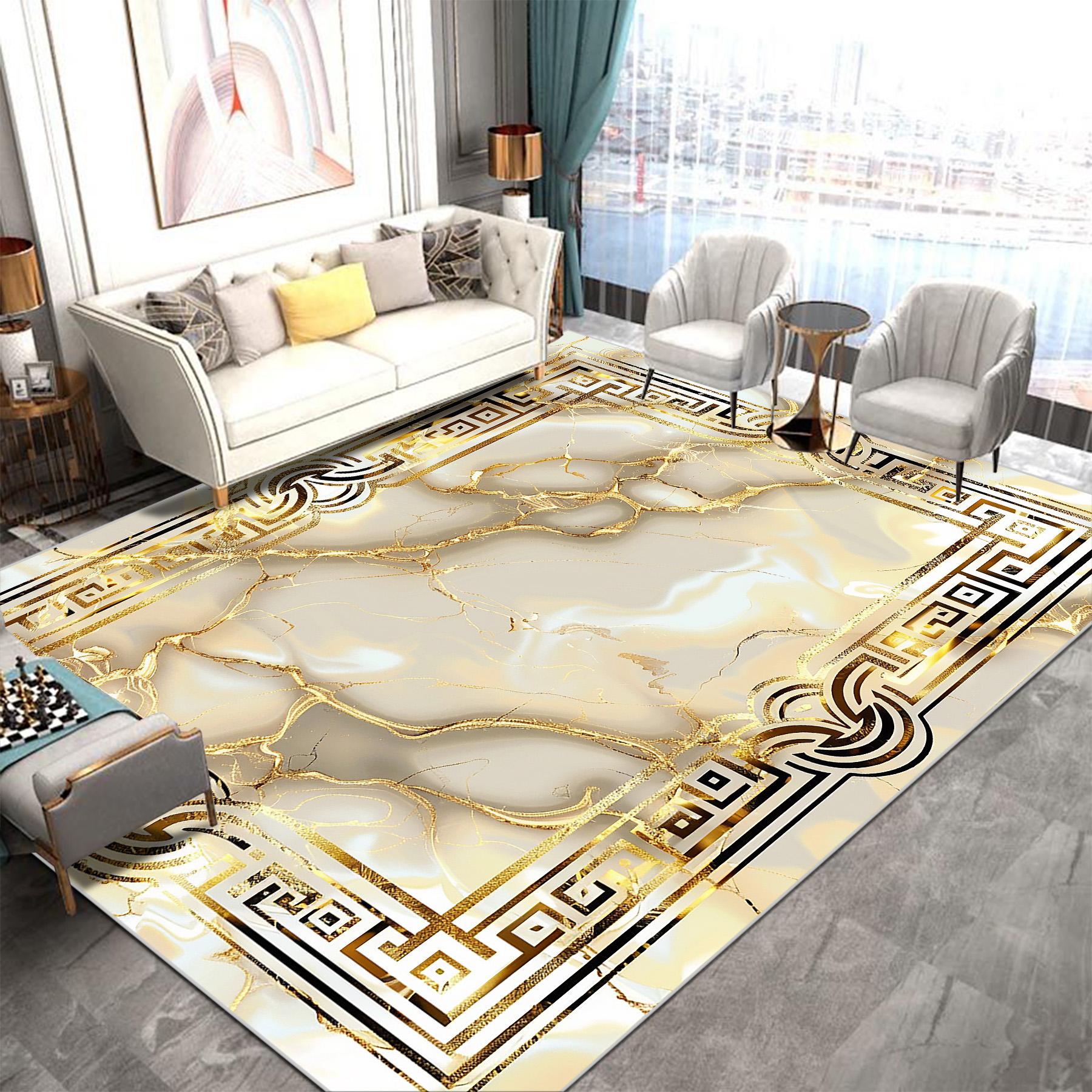 

Luxury Marble CARPET FOR LIVE ROOM Decoration Bedroom Large Area Rugs Sofa Coffee Tables Mat Anti Slip Entrance Doormat Washable 60*90cm
