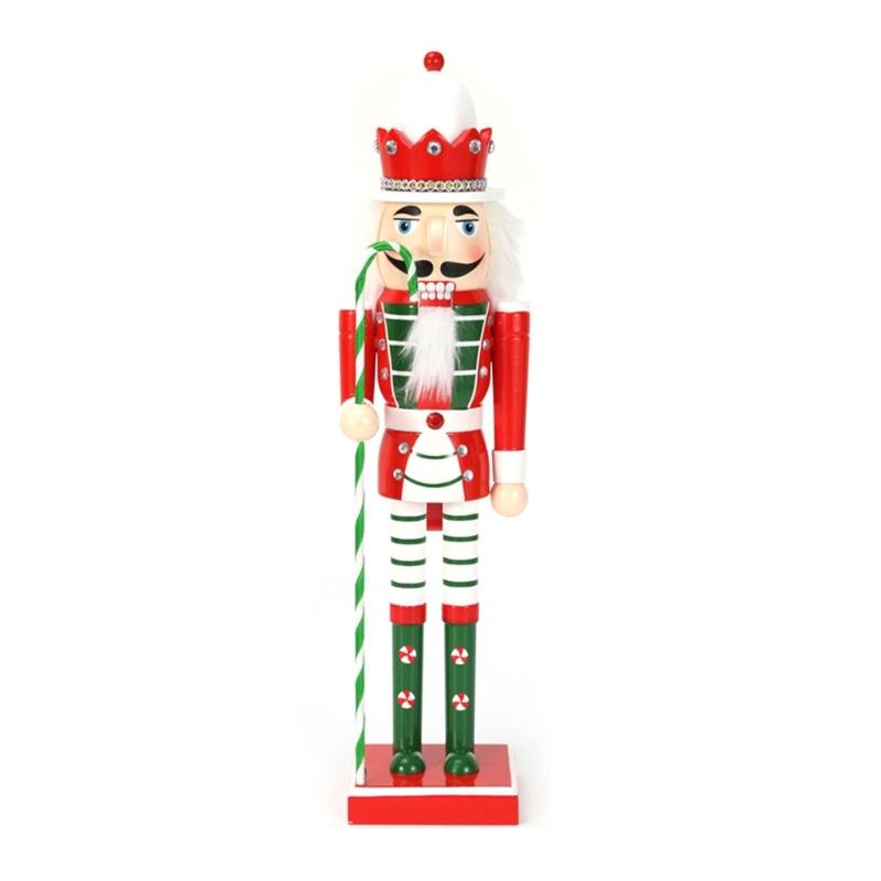 Christmas Nutcracker Wooden Retro Nutcracker Soldier Figurine Display for Kitchen Christmas Decorations