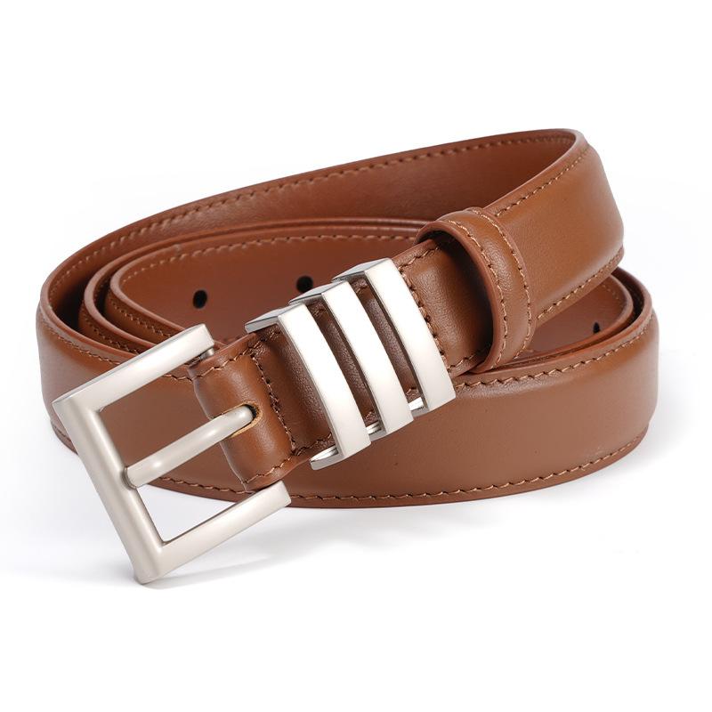 New Belt for Women Retro Fashion Decorative Jeans Skirt Versatile Personality Fog Silver Pin Buckle for Women Belt