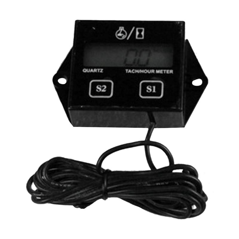 Engine Digital Display Tach Hour Meter Gauge Inductive Speedometer Car Stroke Tachometer Motorcycle Lawn Mower Durable