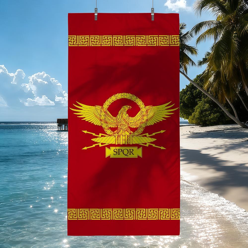 

SPQR Golden eagle top olive branch arrow Quick Drying Beach Towels Are Suitable For Swimming Pools Camping Yoga And The Gym W40*H60(CM)