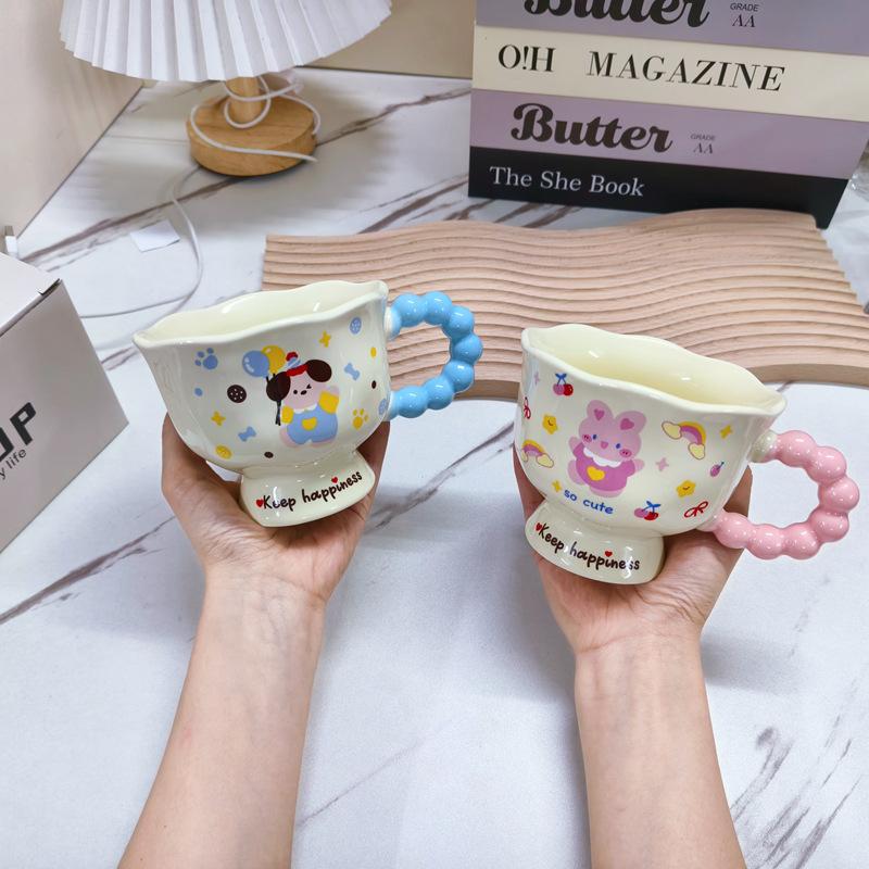 Ins Style Puppy Mug High Looking Cup Ceramic Couple Water Cup for Girls Birthday Gift Souvenir Gift