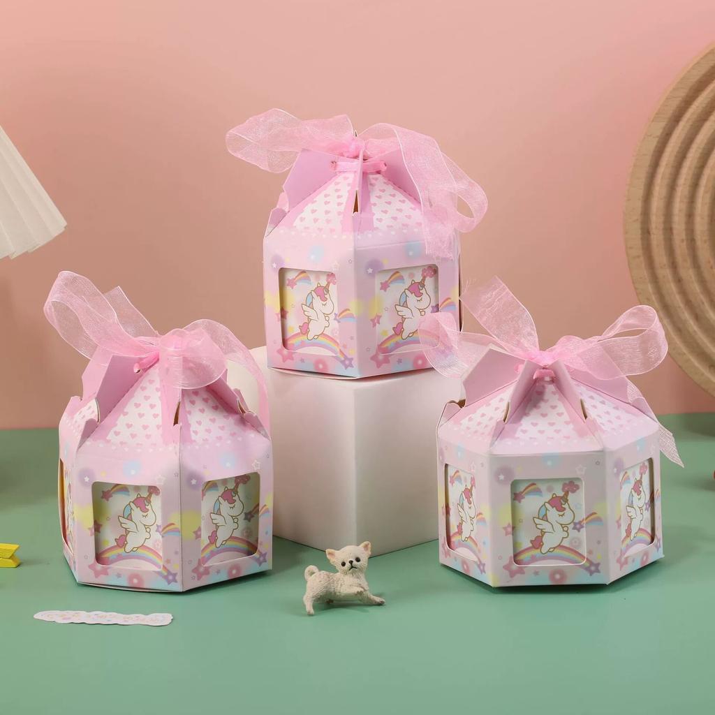 30PCS Creative new octagonal box carousel candy box wedding candy box wedding souvenir