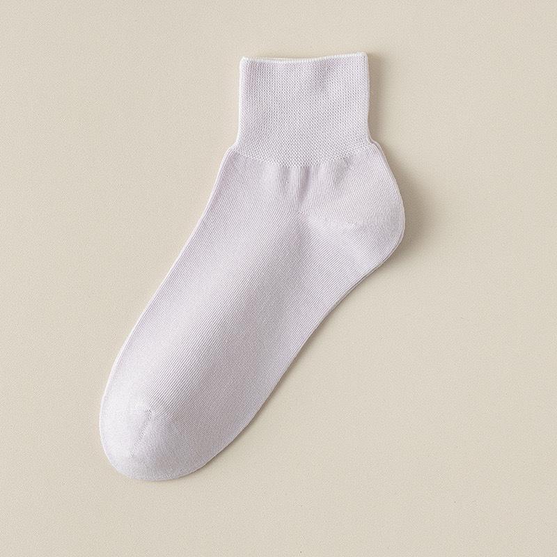 Female Spring and Summer Thin Pure Color All Go Boneless Simple Tube Moon Socks