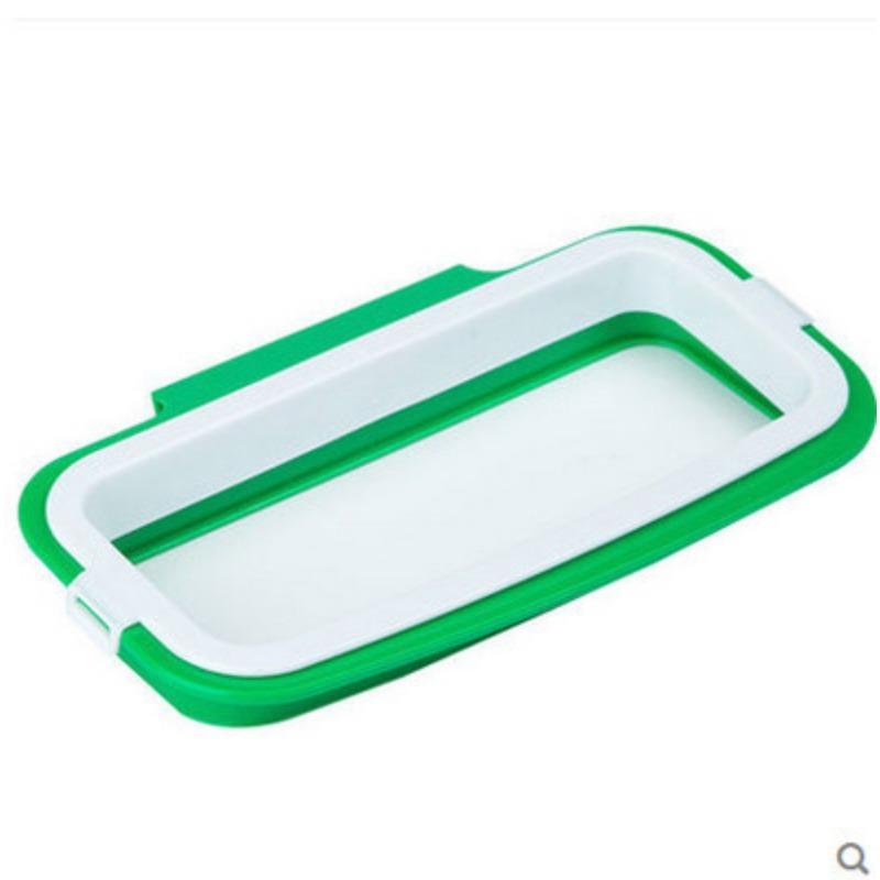 1pc Green And Stylish Covered Hanging Garbage Bag Rack, Portable Multifunctional Cabinet Garbage Bag Holder