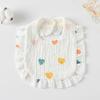 Ruffle Baby Drool Bibs: Pure Cotton Printed Lace Bibs