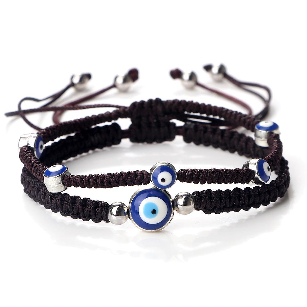European & American Fashion Demon Eye Alloy Bracelet - Handmade Simple Edge-Wrapped Set