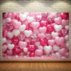 Multi functional pink heart and white wooden background fabric - perfect for teenage parties and birthday parties