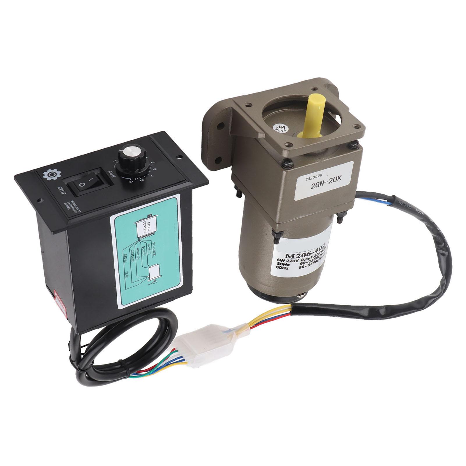 AC 220V 6W Enkelfasige Asynchrone Tandwielmotor Vertraging Snelheid (3K)